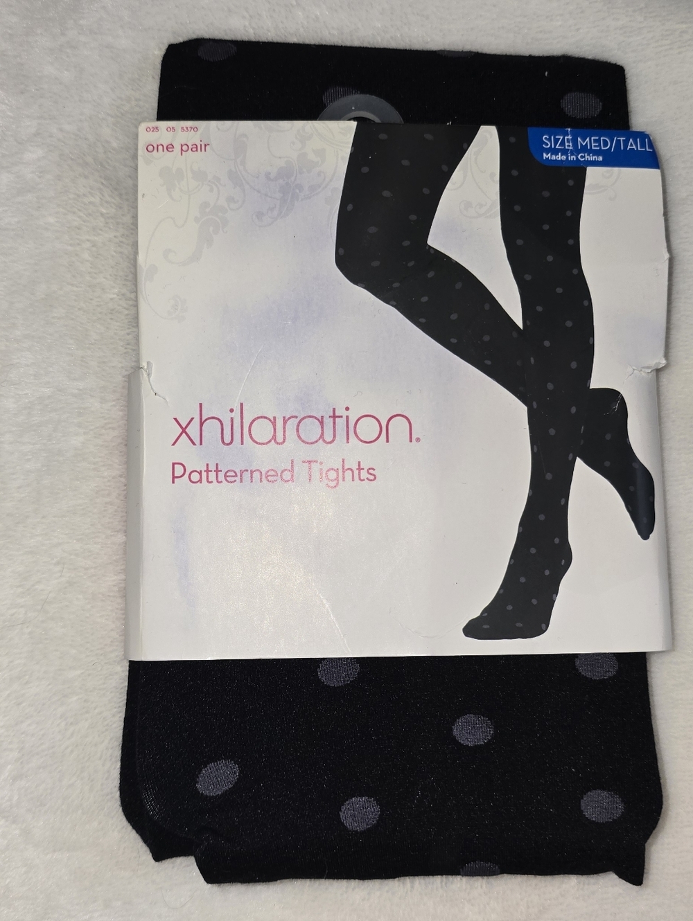 Black And Silver Polka Dot Tights Medium Tall Xhiliration Patterned